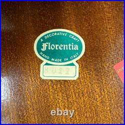 Reuge Italian Inlaid Marquetry Music Jewelry Box Sewing Side Storage Table Vtg