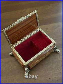 Reuge Jewelry Music Box Swiss Movement Wood Inlay Rain Drops Falling On My head