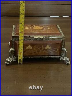 Reuge Jewelry Music Box Swiss Movement Wood Inlay Rain Drops Falling On My head