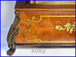 Reuge KING'S MUSIC BOX, Brass Footed, Floral Marquetry, Birds Eye Maple, Mozart