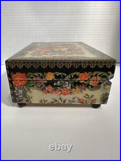 Reuge Music Box 18 Note Floral Glossy Finish Plays Memory