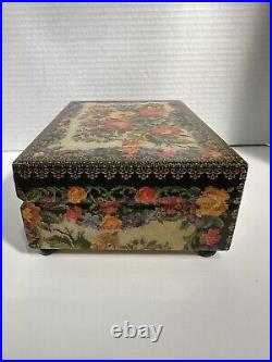 Reuge Music Box 18 Note Floral Glossy Finish Plays Memory