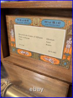 Reuge Music Box 3/36 Brahms Suppe Offenbach SWISS Nice! 1873 ABC