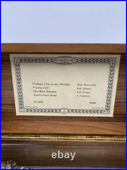 Reuge Music Box 4/50 Vienna Song Blue Danube Anniversary Swiss Sainte Croix/Mint