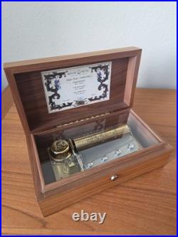 Reuge Music Box 50 Note Magic Flute Mozart With Walnut Box Made In Switzerland