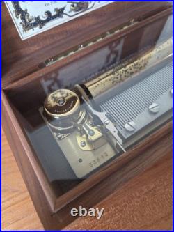 Reuge Music Box 50 Note Magic Flute Mozart With Walnut Box Made In Switzerland
