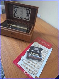 Reuge Music Box 50 Note Magic Flute Mozart With Walnut Box Made In Switzerland