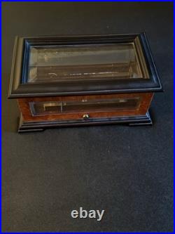 Reuge Music Box 72 Note 3 Tune Vivaldi Four Seasons CH 3/72 Burl Wood Glass Top