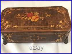 Reuge Music Box 72 Notes Italian Inlaid Wood