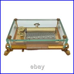 Reuge Music Box CH3/72 3729 Turkish March Glass Case Made in Switzerland Working