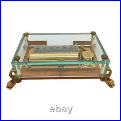 Reuge Music Box CH3/72 3729 Turkish March Glass Case Made in Switzerland Working