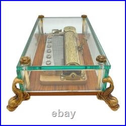 Reuge Music Box CH3/72 3729 Turkish March Glass Case Made in Switzerland Working