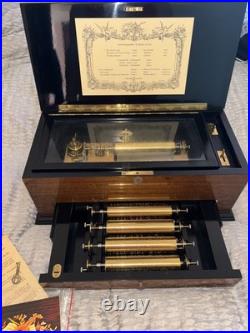 Reuge Music Box Company Masterpiece 72 Note Interchangeable 5 Movement, 15 Tune