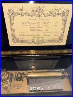 Reuge Music Box Company Masterpiece 72 Note Interchangeable 5 Movement, 15 Tune