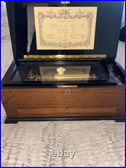 Reuge Music Box Company Masterpiece 72 Note Interchangeable 5 Movement, 15 Tune
