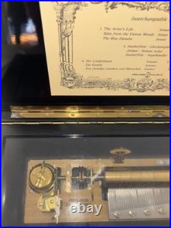 Reuge Music Box Company Masterpiece 72 Note Interchangeable 5 Movement, 15 Tune