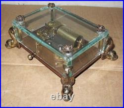Reuge Music Box Glass Crystal Clear Case Dolphin Legs 36 Note 2 Song