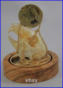 Reuge Music Box Huddersfield Fusee Pocket Watch Rabbit Skull Alice in Wonderland