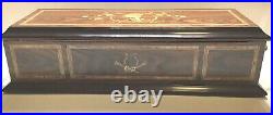 Reuge Music Box Outstanding Hand Inlaid Wood 5 Cylinder 50 Note LISTEN
