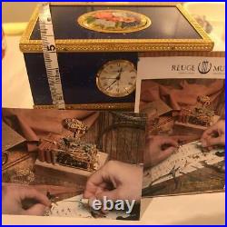Reuge Music Box Singing Bird Box in Blue Gold Manual winding watch