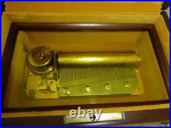 Reuge Music Box Swiss Movement 50Key 4Songs Play The Sound of Music & More