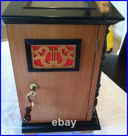 Reuge Music Vintage Old Railroad Station Box With Dancing Doll-3.72 Note Movem