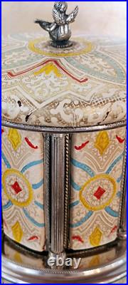 Reuge Music box carousel lipstick Swiss movement 50s/60s, Italy