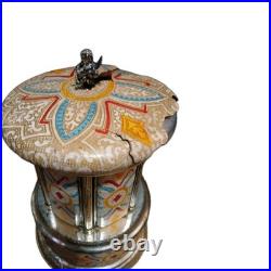 Reuge Music box carousel lipstick Swiss movement 50s/60s, Not Working & No Music