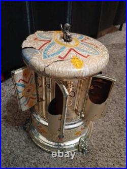 Reuge Music box carousel lipstick Swiss movement 50s/60s, Not Working & No Music
