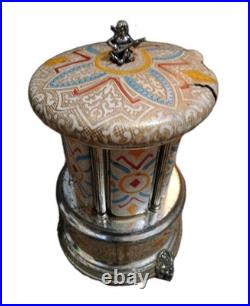 Reuge Music box carousel lipstick Swiss movement 50s/60s, Not Working & No Music