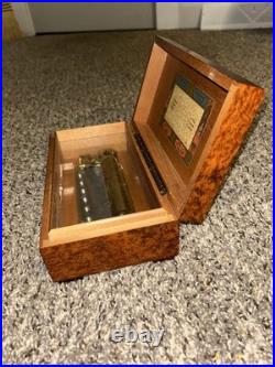 Reuge Saint-Croix Vintage Wooden Music Box 3/72 Made In Switzerland Works Great