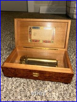 Reuge Saint-Croix Vintage Wooden Music Box 3/72 Made In Switzerland Works Great