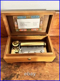 Reuge Sainte Croix Music Box Switzerland Ch 4/50 4 Songs Works Wonderfully