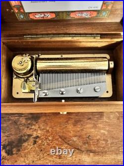 Reuge Sainte Croix Music Box Switzerland Ch 4/50 4 Songs Works Wonderfully