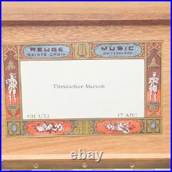 Reuge Sainte-Croix Swiss Music Box 3/72 Mozart Turkischer Marsch Wood Inlay Box