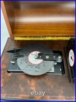 Reuge Swiss 72-Note Interchangeable Disc Music Box Roma Inlaid Walnut & Burl