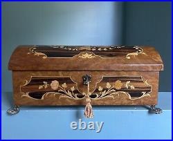 Reuge Swiss Inlay Wood Dome Top Italian Music Box Can't Help Falling In Love