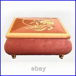 Reuge Swiss Music Box 6308 Wind Beneath My Wings Wood Inlay Jewelry Case Swiss