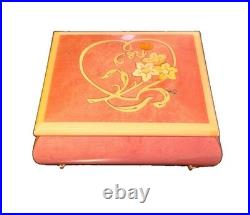 Reuge Swiss Music Box 6308 Wind Beneath My Wings Wood Inlay Jewelry Case Swiss