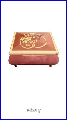 Reuge Swiss Music Box 6308 Wind Beneath My Wings Wood Inlay Jewelry Case Swiss