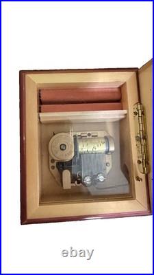 Reuge Swiss Music Box 6308 Wind Beneath My Wings Wood Inlay Jewelry Case Swiss