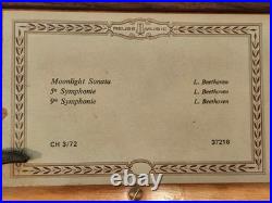 Reuge Swiss Music Box 72 Keys 3 Songs LBeethoven 37216 Burl InlayWorkin G2U