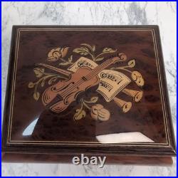 Reuge Swiss Music Box Edelweiss Wood Jewelry Box Working