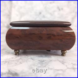 Reuge Swiss Music Box Edelweiss Wood Jewelry Box Working