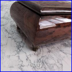 Reuge Swiss Music Box Edelweiss Wood Jewelry Box Working