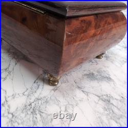 Reuge Swiss Music Box Edelweiss Wood Jewelry Box Working