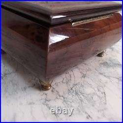 Reuge Swiss Music Box Edelweiss Wood Jewelry Box Working