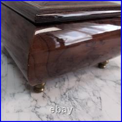 Reuge Swiss Music Box Edelweiss Wood Jewelry Box Working