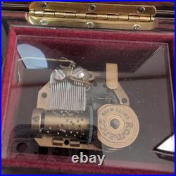 Reuge Swiss Music Box Edelweiss Wood Jewelry Box Working