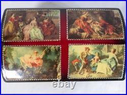 Reuge Swiss Music Cherry Wood with Scenes & Gold-Tone Movement 4 Songs VIDEO